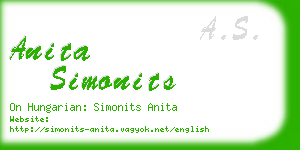 anita simonits business card